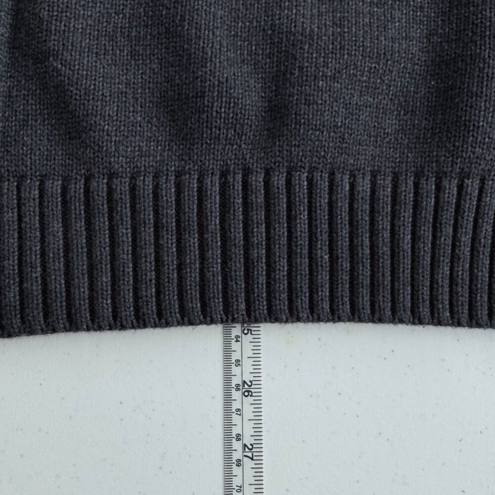 Vintage Lands End Mens Small Drifter Sweater Cotton Pullover 90s Charcoal Gray - Picture 14 of 14